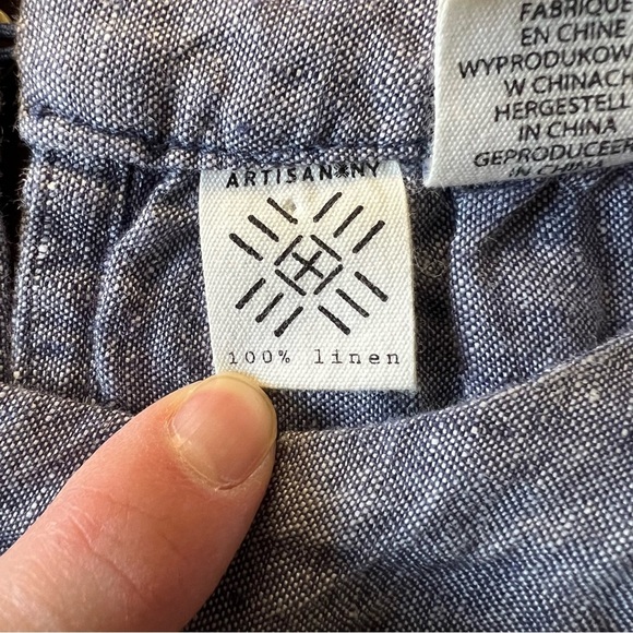 Artisan NY Dress Women's Sz S 100% Linen Blue Sleeveless Summer Cool Beach Coast - Picture 2 of 10